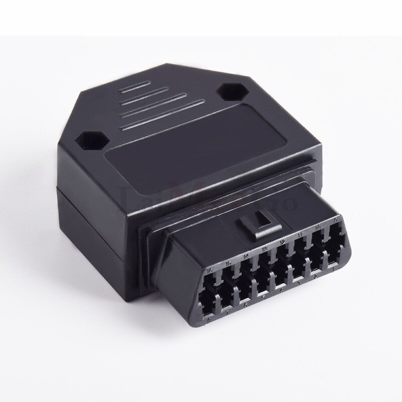 Universal OBDII OBD2 16Pin Female Connector OBD II Female Plug AdapterOBDII 16pin Connector Adaptor OBD plug + case + Screw