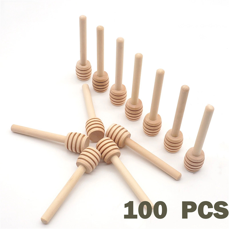 50Pcs Wooden Honey Dipper Sticks, Stirring Stick Server For Honey Jar Dispense Drizzle Honey 15cm - View #9