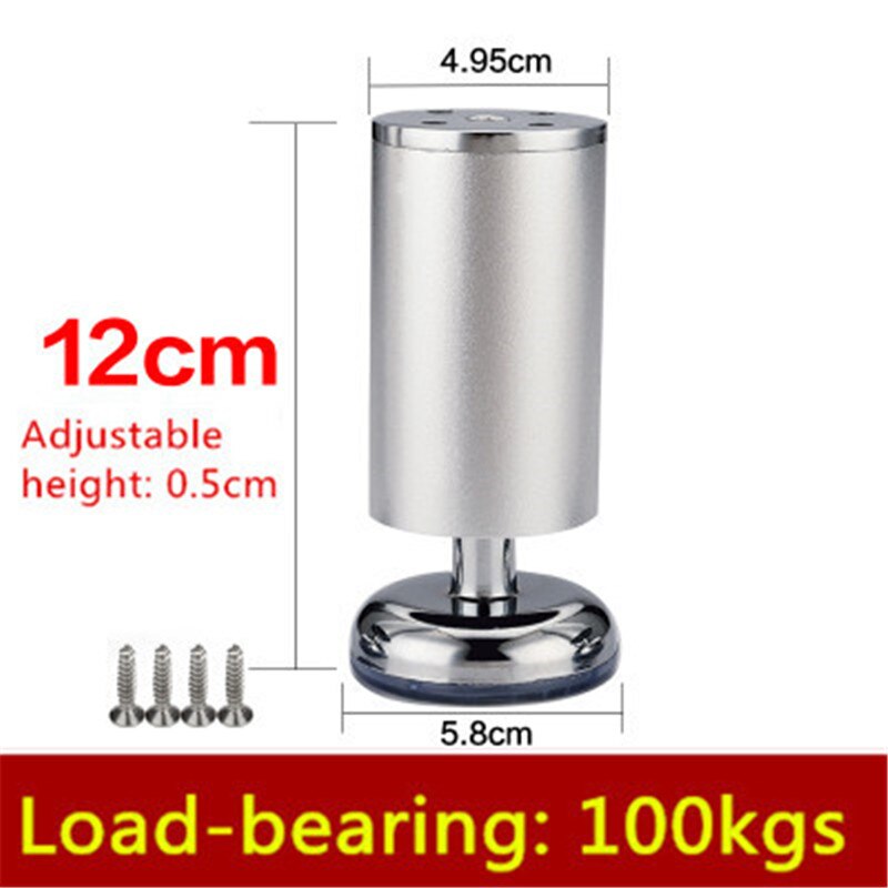 1pc 6cm-30cm möbelben höga skåpben i aluminiumlegering soffben med silikonbas höjdjusterbar 0.5cm: 12cm