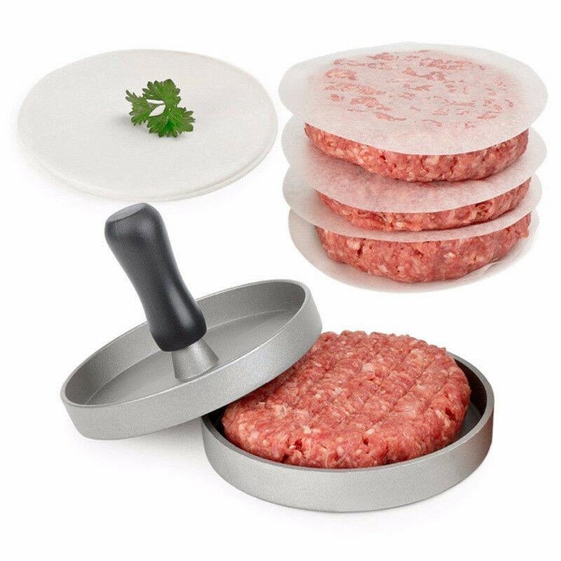 Rund form hamburger presse aluminiumslegering + abs hamburger kød oksekød grill burger presse patty maker skimmel køkken kød værktøjer