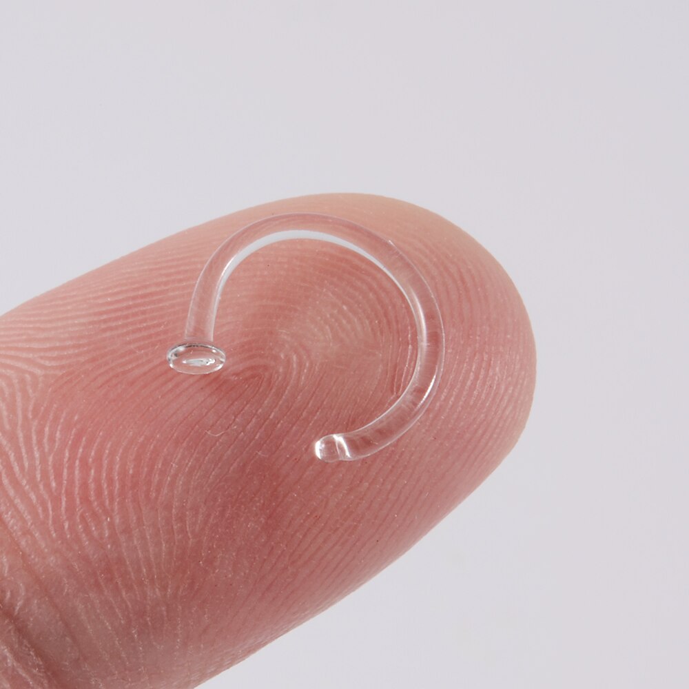 1Pc Glas Transparant Neus Stud Rechte Neus Ring Retainer Houder Neus Hoop Ring Body Piercing Sieraden 18G