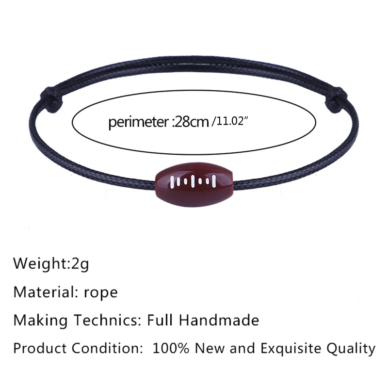Bracciale con ciondolo R2LE per ragazzo ragazza pallone da calcio filo di cera accessori per bambini squadra coppie braccialetto di amicizia gioielli da uomo
