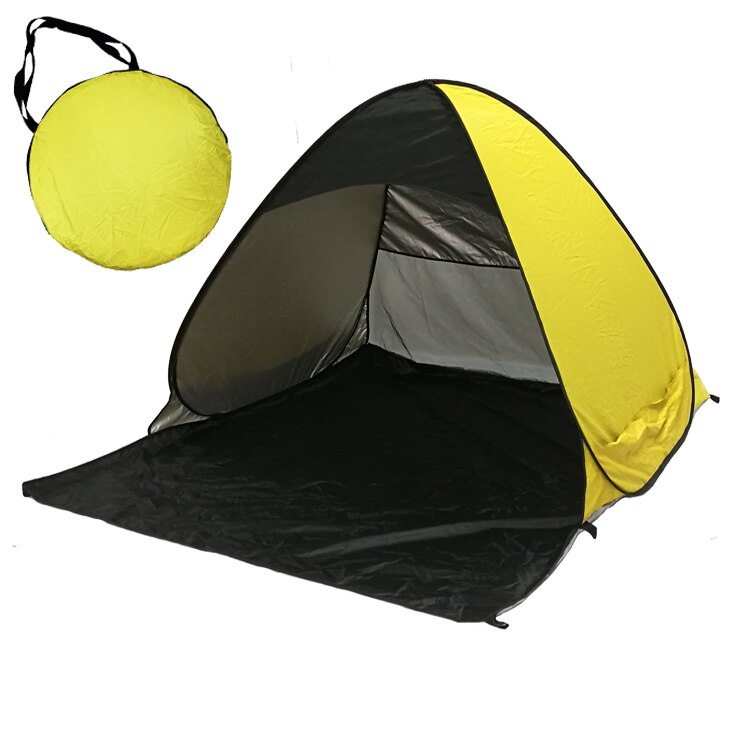 Outdoor Recreation Tourism Tents Automatic Packable Camping Tent UV-protection Pop Up Beach Tent Waterproof Mini Tent: yellow black