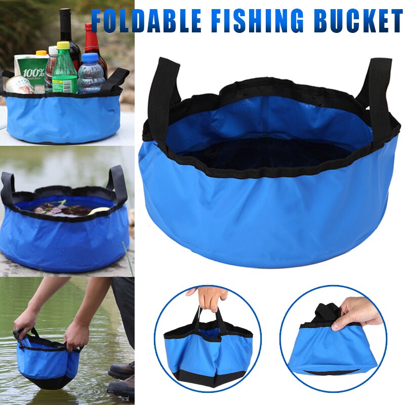 Foldable Fishing Bucket Pail Wash Basin Water Carrier Bag Portable Container for Outdoor Fishing Camping YS-BUY