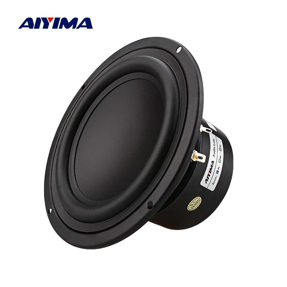 AIYIMA-altavoz de graves potentes para cine en casa, Subwoofer de 5,25 pulgadas, 4, 8 Ohm, 40W, para estantería, Audio de coche, bricolaje, 1 ud.