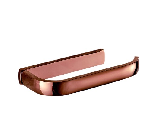 Rose gold Solid Brass Toilet Paper Holder Luxury Simple Polished Wall Mounted Tissue Box Roll Holder Bathroom Accessories: paper holder-18 cm