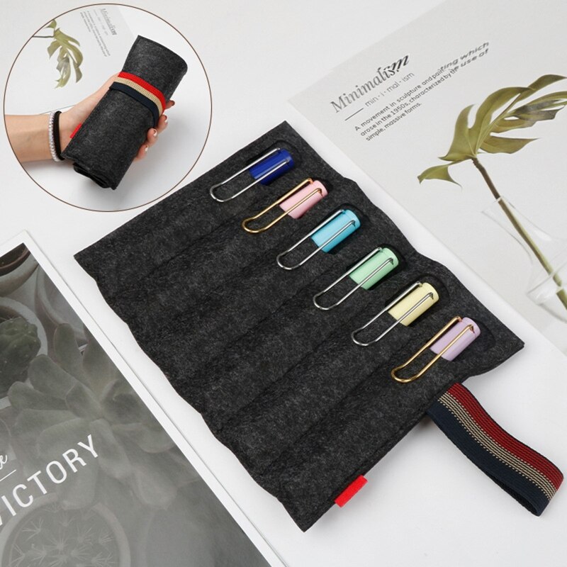 Felt Pen Case Holder Solid Color Fountain Pens Pouch Protective Sleeve Cover for Roller Ballpoint Gel Pen Pencil