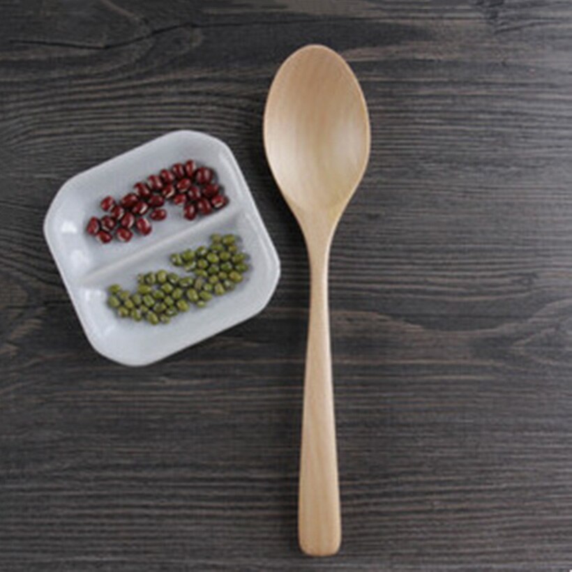 2 stk / lot diy håndlavet kreativitet træ naturligt træ ske miljøvenligt langt håndtag ske køkkenudstyr