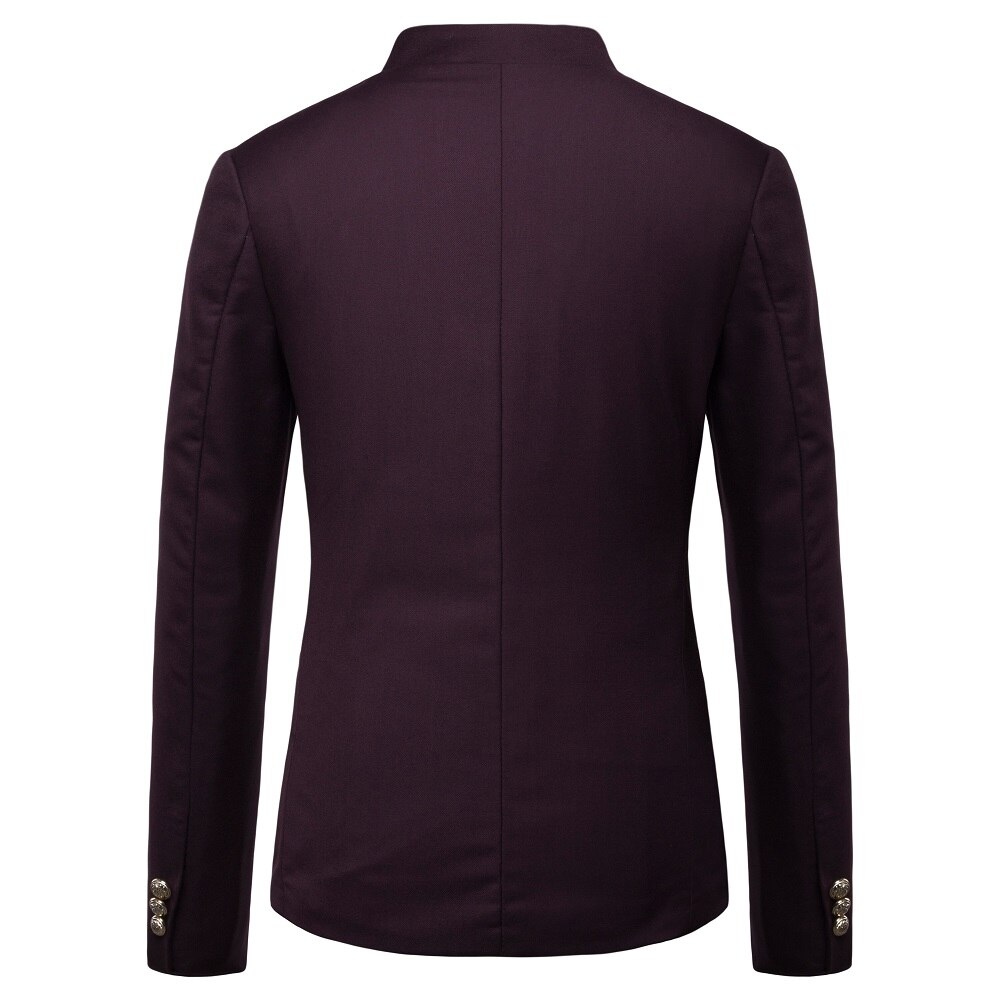Chinese Style Mandarin Collar Business Casual Wedding Slim fit Blazer Men Casual Suits Jackets Male Stand Collar Blazer 4XL