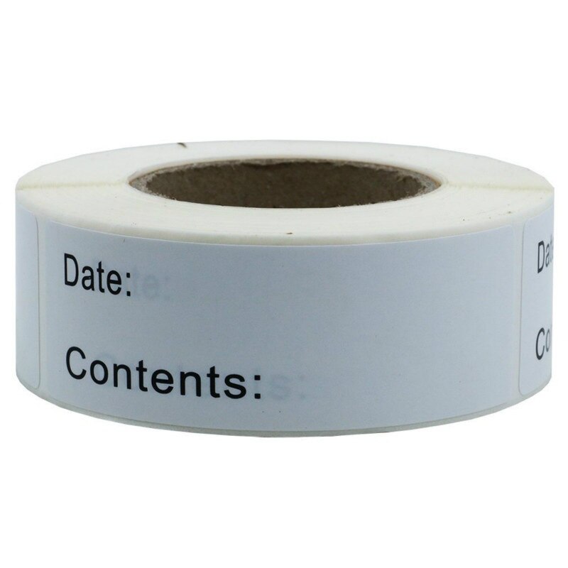 1 rol zelfklevende verwijderbare vriezer koelkast voedselopslag papieren stickerlabels witte datumstickers voor thuisopslagtags