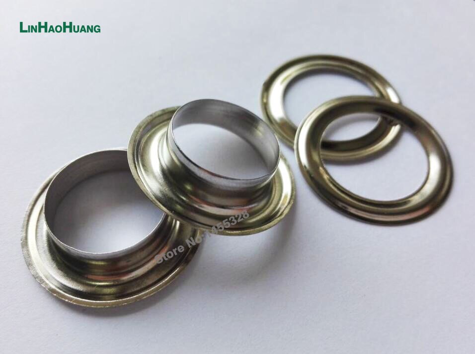 100 stk/parti innvendig 17.5mm store runde metall-messing eyelets med skive metallhylser nikkel/svart nikkel/bronse