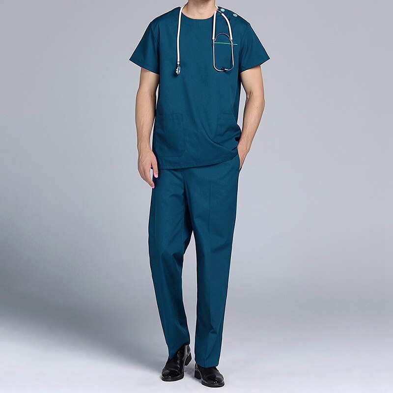Unisex Laboratorium Kleding Sets Korte Mouwen Schoonheidssalon Scrubs Werkkleding Zomer Grooming Zorgzame Uniform Overalls Kleding: Green / L