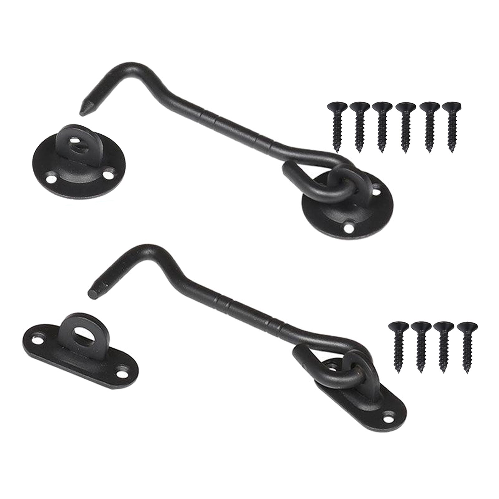 1PC 4' Steel Barn Door Lock Cabin Hook Eye Latch Privacy Hook for Garage Swivel Window Shed Shutters Rustic