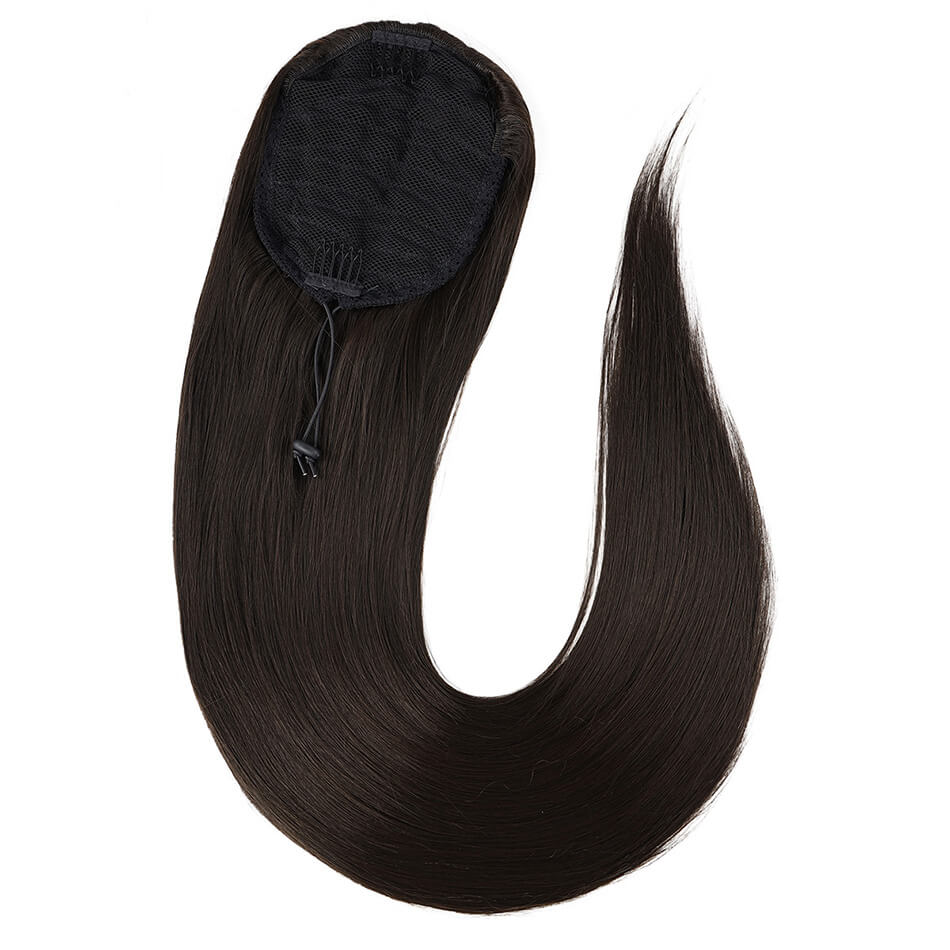 Straight Wrap Around Drawstring Ponytail With Two Plastic Combs Pony Tail Extensions For Women By BOOMING HAIR: #4