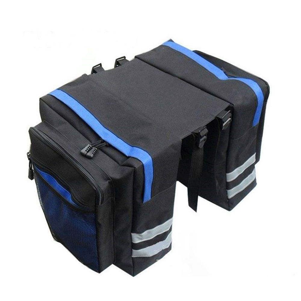 30 L Grote Capaciteit Fiets Achter Plank Zak Mountainbike Motorfiets Achter Fiets Achter Dubbele Zadeltas: blue