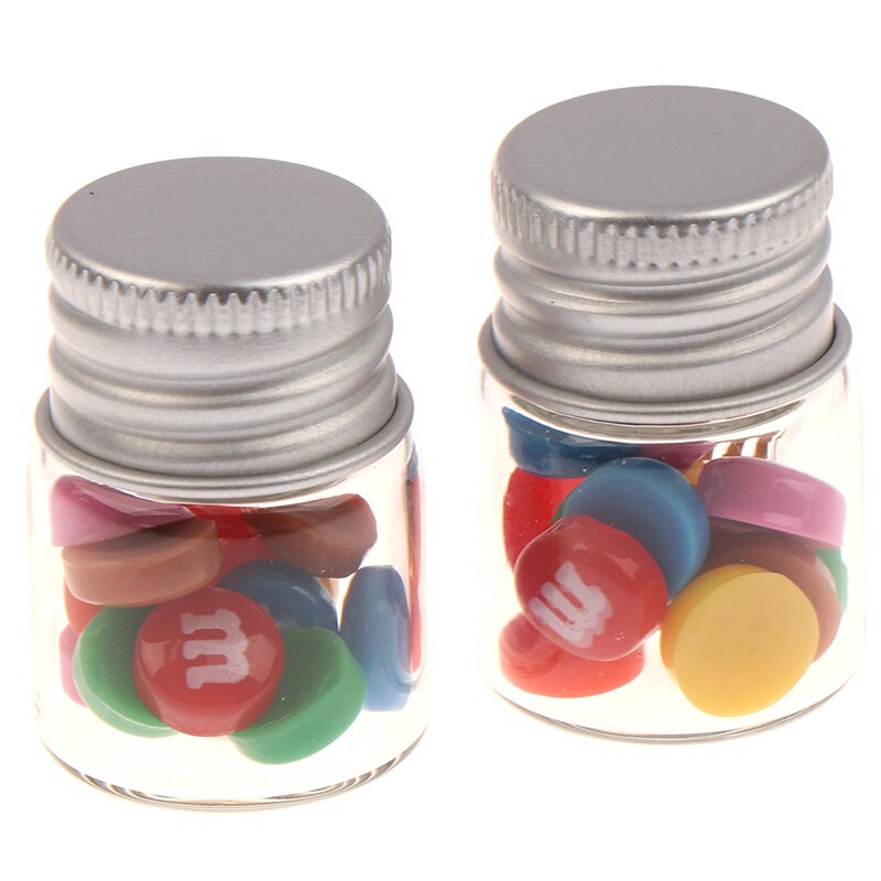 2 sztuk 1/12 domek dla lalek miniaturowe akcesoria żywica fasoli słoik symulacja butelka zabawkowe meble