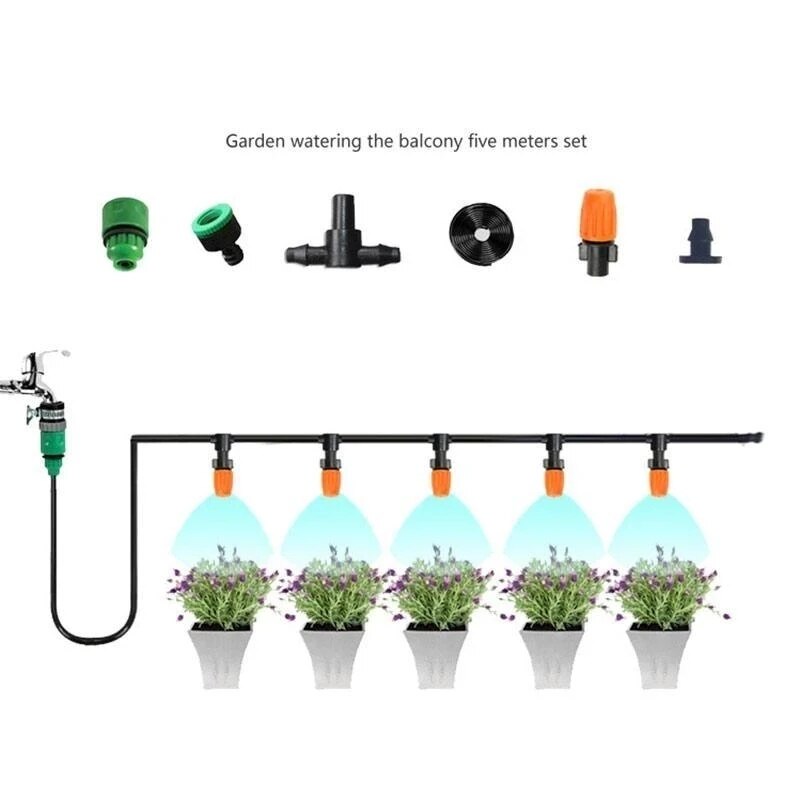 30m Mist Cooling Automatic Irrigation System Self Garden Watering System Water Drip Plant Watering Kit Irrigation Drippers Mist