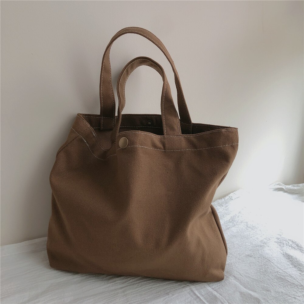 Kleine Canvas Vrouwen Tote Bag Effen Kleur Vrouw Lunch Tas Shoppers Vrouwelijke Handtassen Doek Persoonlijke Office Bento Voedsel Zakken: Coffee