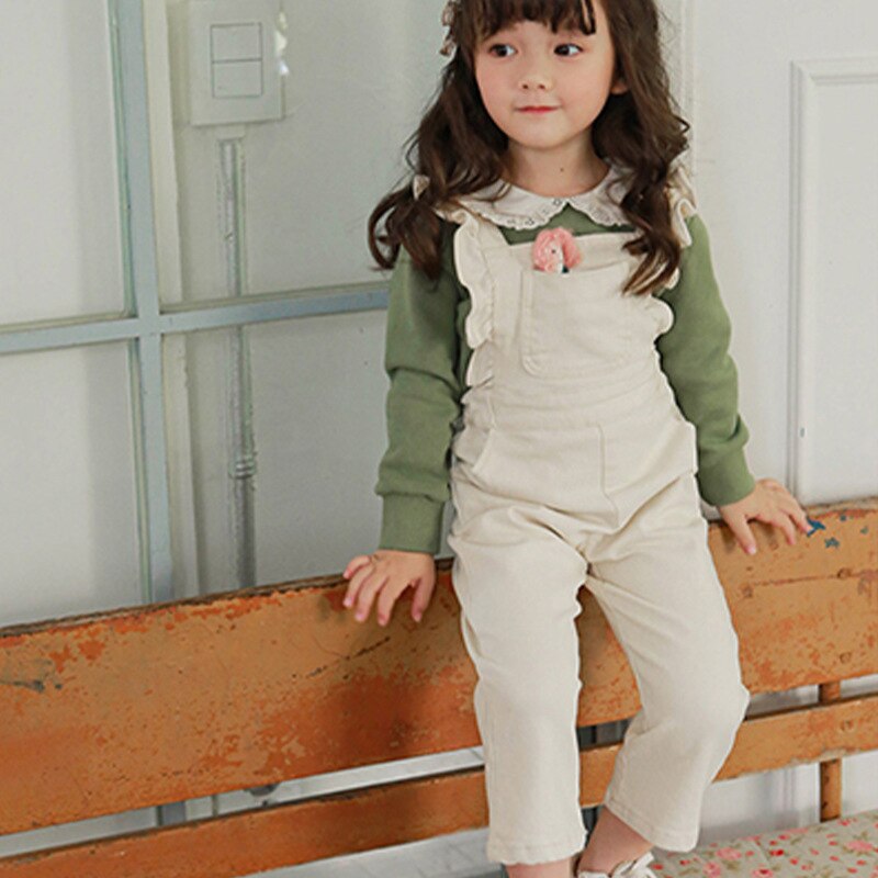 Meninas macacão denim macacão para crianças menina suspender calças primavera outono calças da criança menina jeans macacões