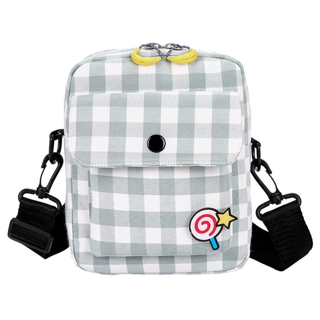 Süße Mädchen Leinwand Kleine Umhängetasche Weibliche Kinder Wilde Einfache Quadratische Tasche Casual Einzigen Schulter Taschen Bolsa de lona # LL: Green