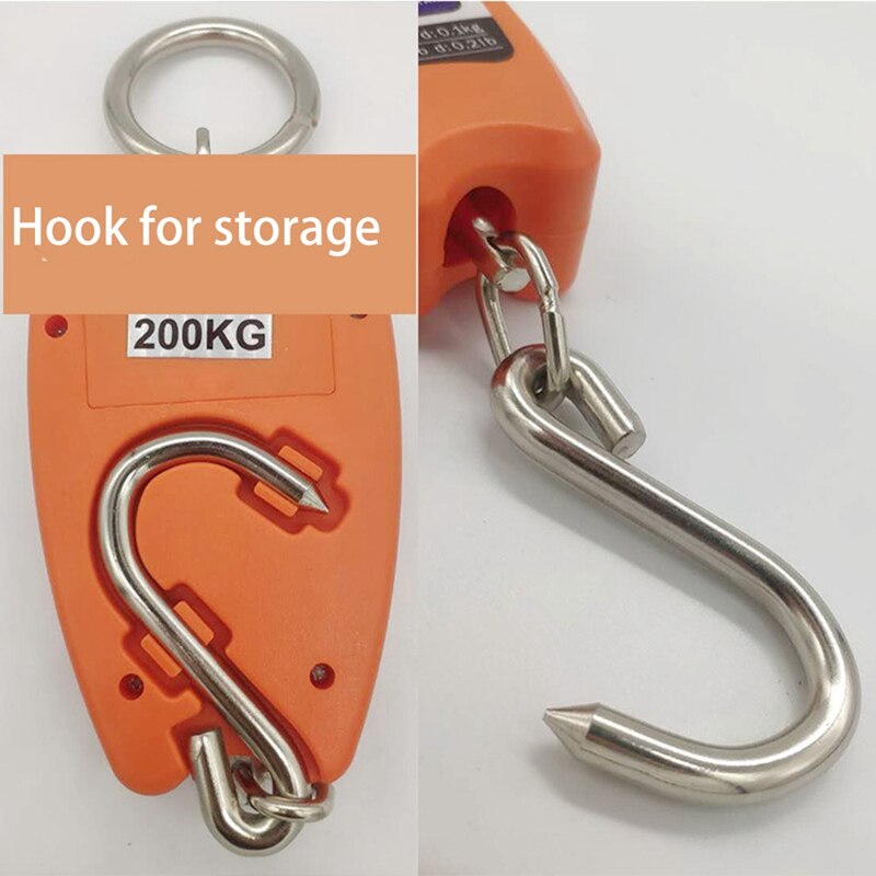 Mini Crane Scale Weighing Digital Industrial Hanging Scale 200Kg/441Lb Heavy Duty Hanging Hook Scales