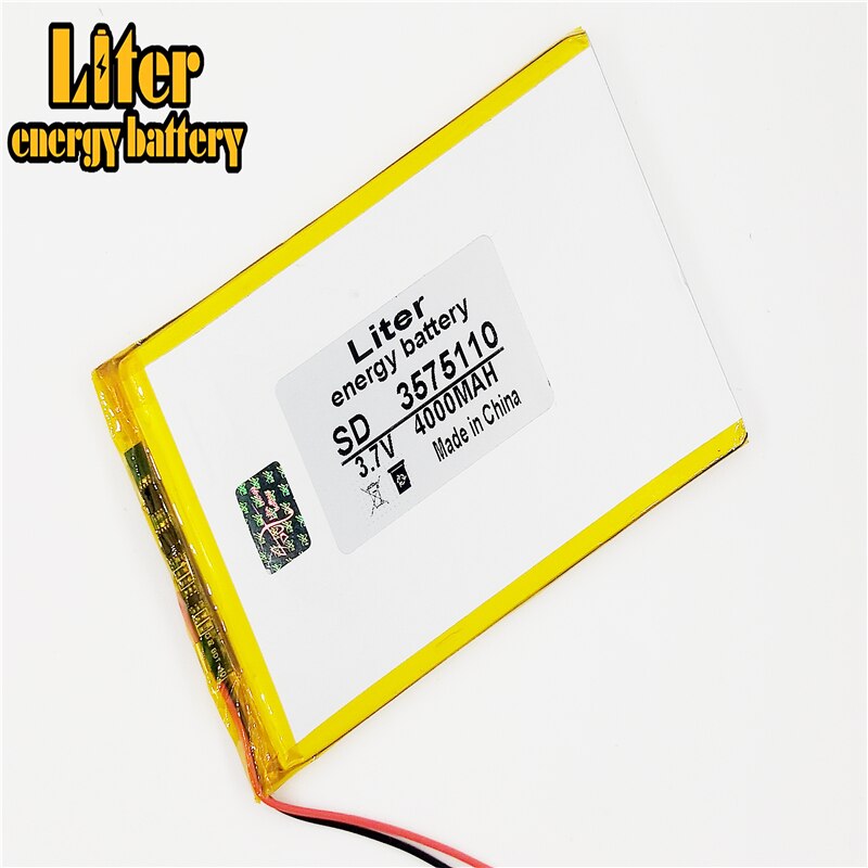 3575110 Tablet Batterij Capaciteit 3.7V 4000mA Universele Li-Ion Batterij Voor Tablet Pc 7 Inch 8 Inch 9 Inch