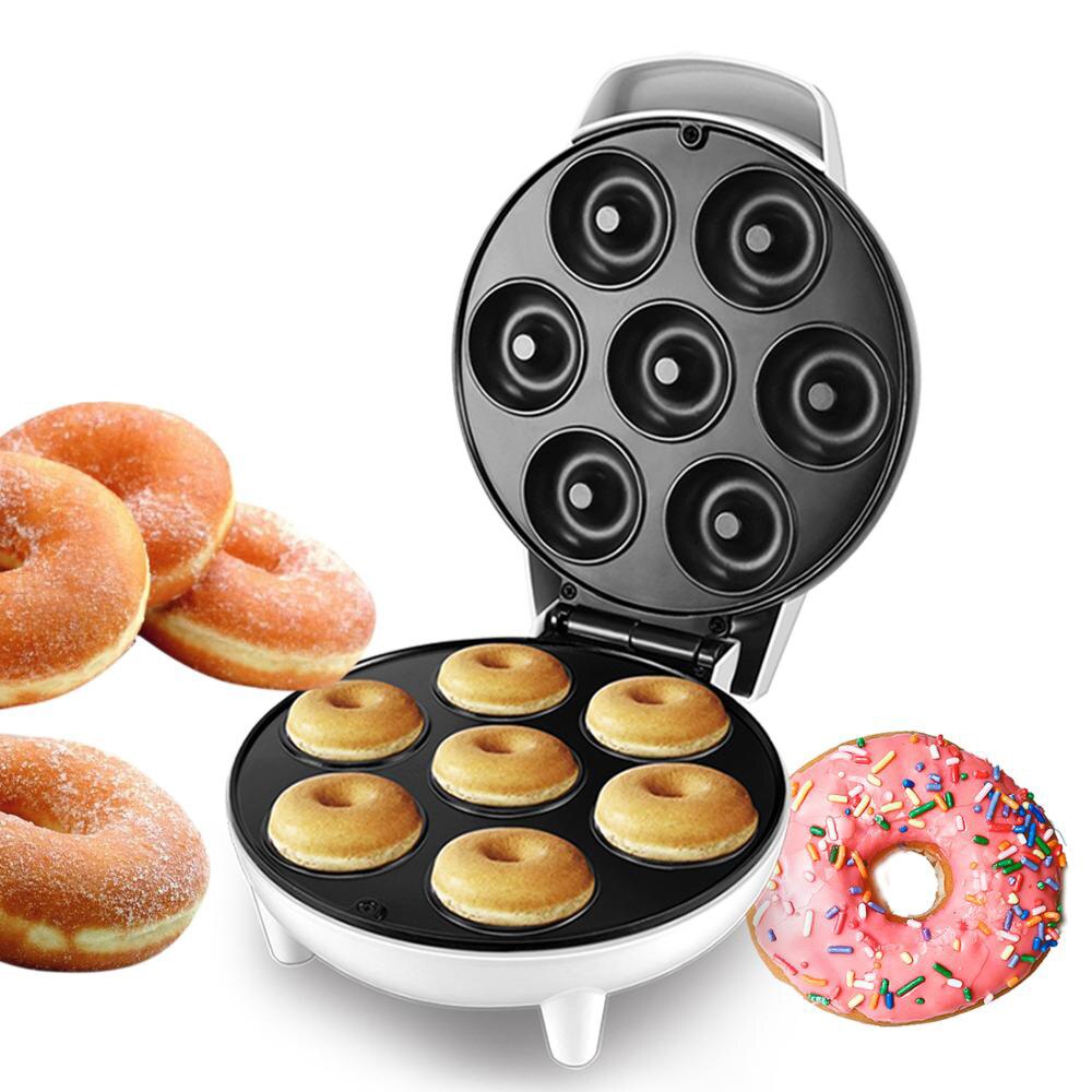 Home Donut Maker Breakfast Maker Cake Maker Round Egg Cake Bread Baking Machine 1200W High Power Fast Heating Oven Pan Breakfast