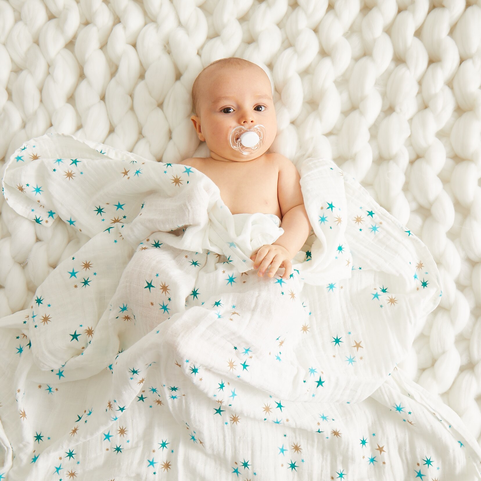 Andas stjärntryck muslin babyfilt baby småbarn utrustning babytillbehör säng