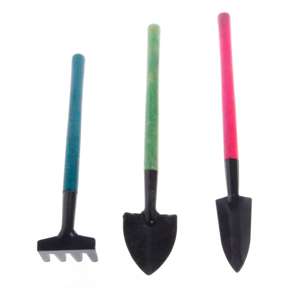 1 x Rake+2 x Shovel Mini Garden Gardening Plant Tools Set with Wooden Handle Shovel Spade Rake #5A50070