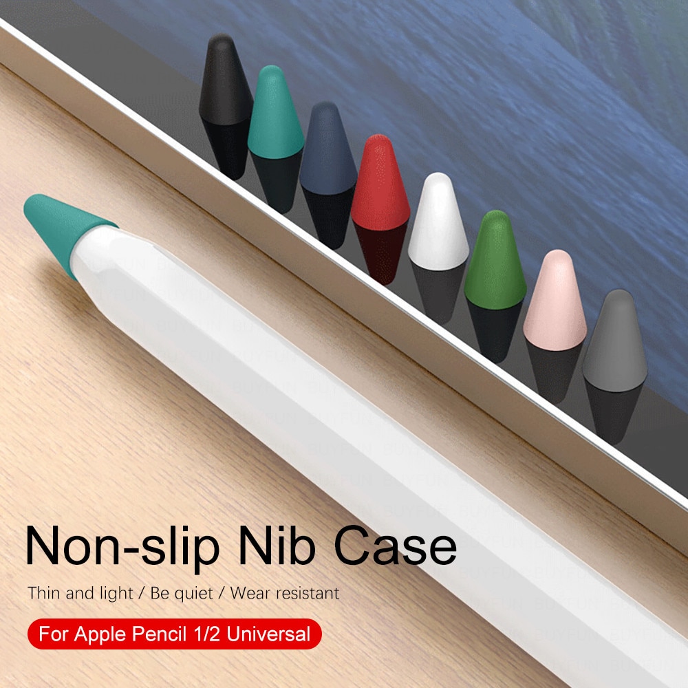 8 pcs For iPad 1 2 Stylus Touchscreen Cap Soft Universal Silicone Pen Tip Accessory for Apple pencil Pen tip protection cap Case