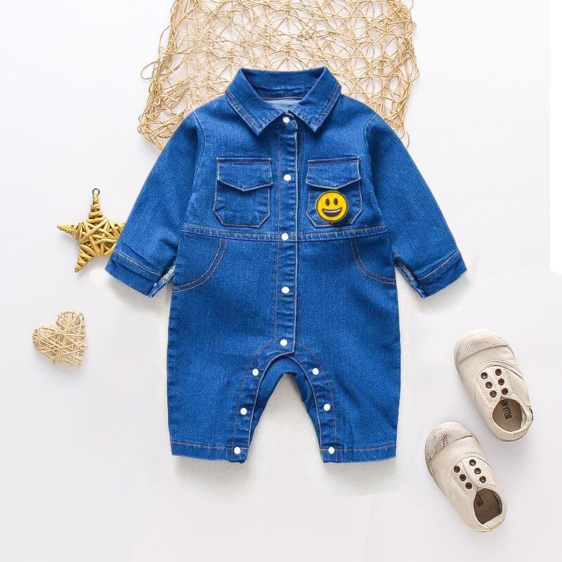 Diimuu Baby Kinderen Boy Kleding Rompertjes Peuter Kids Overalls Denim Broek Casual Jumpsuits Lange Mouw Mode Lente Broek: 9-12 Months