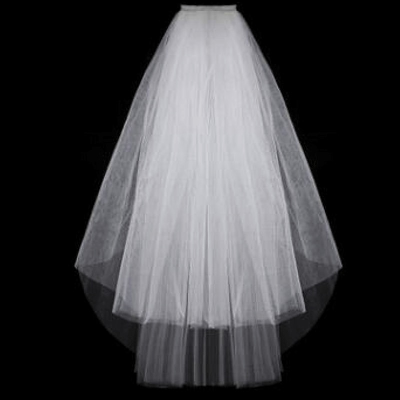 Corto Simple velos de tul para bodas barato blanco velo de novia color marfil para novia para Mariage accesorios de la boda