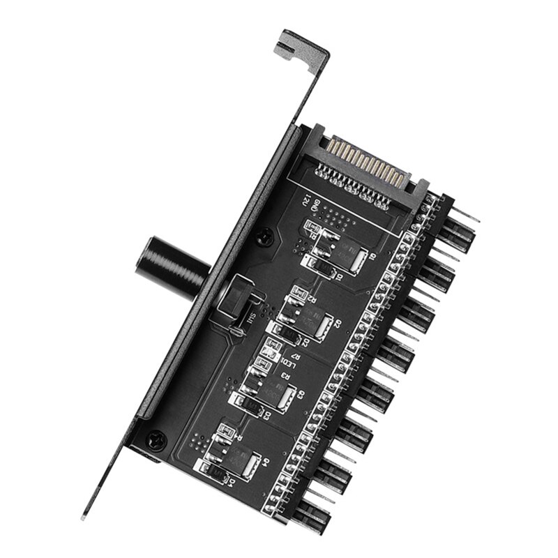 12V 4Pin/3Pin Fan Hub Speed Controller Knob 8 Ports PC Case Cooling Cooler Fan Universal Computer Regulator For Gamer