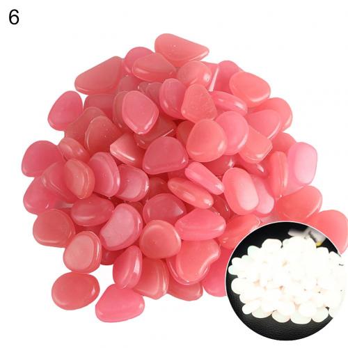 10Pcs Eco-Friendly Luminous Glowing Artificial Stone Aquarium Fish Tank Bonsai Garden Decor In The Dark Pebbles Stones: Pink