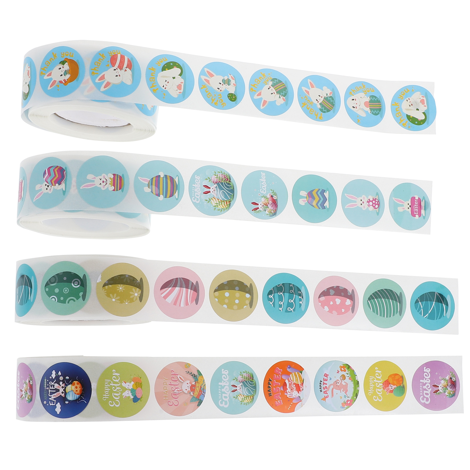 4 Rolls Sticker Easter Accessory Cartoon Egg Sticker Easter Sticker Festival Rabbit Sticker for Easter