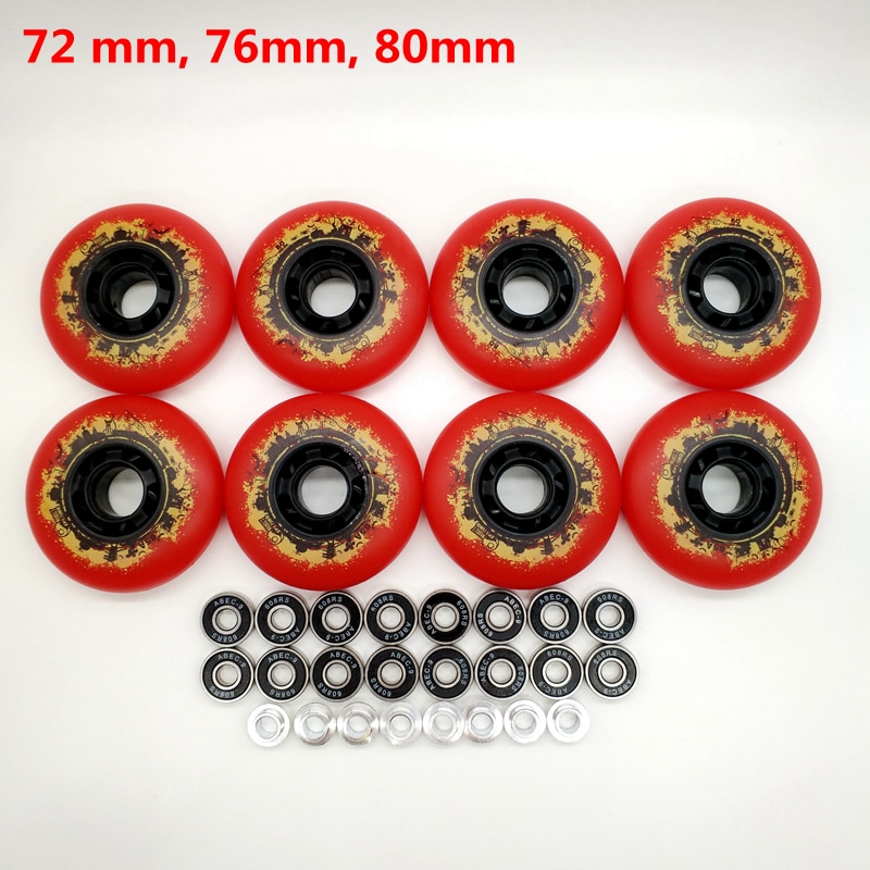 rueda de patín 85 A rueda roja 72 mm 76 mm 80 mm abec-9