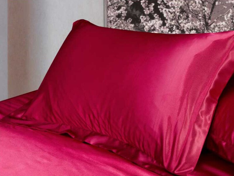 58x70cm High Standard Pure Satin Silk Soft Pillowcase Cover Chair Seat Bedding Throw Pillow Covers Square Pillow Case Multicolor: Wine red