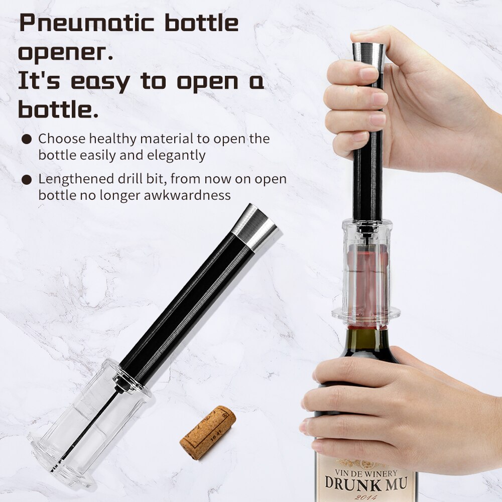 Qing 6 Pcs Wine Tool Set Bar Accessory Corkscrew Wine Stopper Pourer Paper Cutter Cooling Rod Decanter Bartender