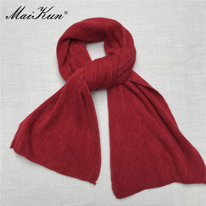 Maikun-bufanda gruesa y cálida para hombre y mujer, pañuelo de Cachemira de imitación de Color puro, bufanda negra para invierno, Unisex: 12