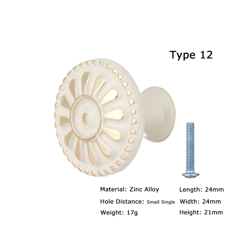 Zinc Alloy Ivory White Cabinet Handles Kitchen Cupboard Door Pulls Drawer Knobs European Furniture Handle Hardware: Type 12