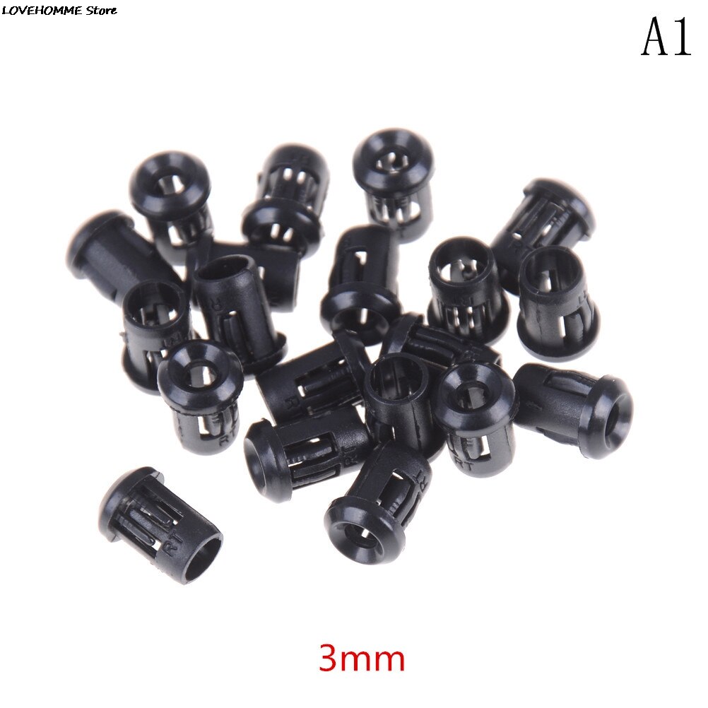 20 Stuks Zwart Plastic Lampvoeten Led Lamp Diode Houder Zwart Clip Bezel Socket Mount 3Mm/5Mm/8Mm/10Mm