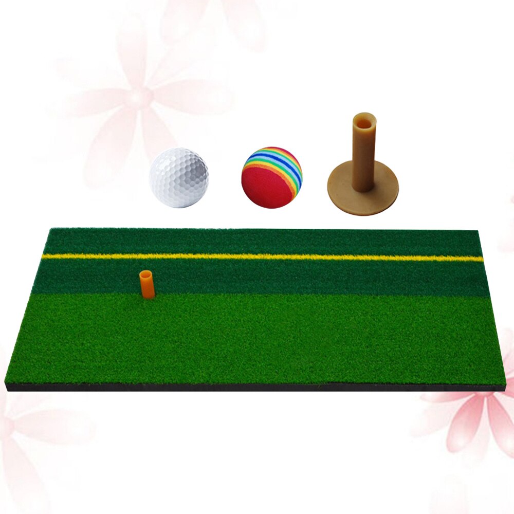 Handy Practice Mat Convenient Indoor Realistic Turf Swing Mat Training Aids for Driving Hitting Chipping Putting (E Pattern, wit