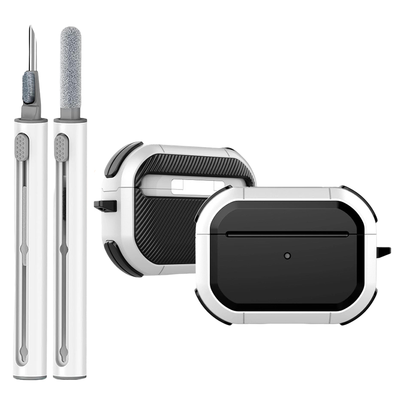 Para AirPods Pro 2a 1.a generación 3 Max AirPod 4 funda de bloqueo seguro con llavero Air Pod de cuerpo completo protección a prueba de golpes: XS / Olive