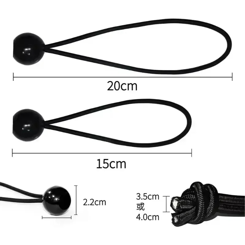 10 Stuks Bungee Bal Dekzeilen Canvas Dekzeil Vlaggenmast Banden Koord Uiteinden Elastisch Touw Kant Vaste Boot Pole Camping Tent accessoires