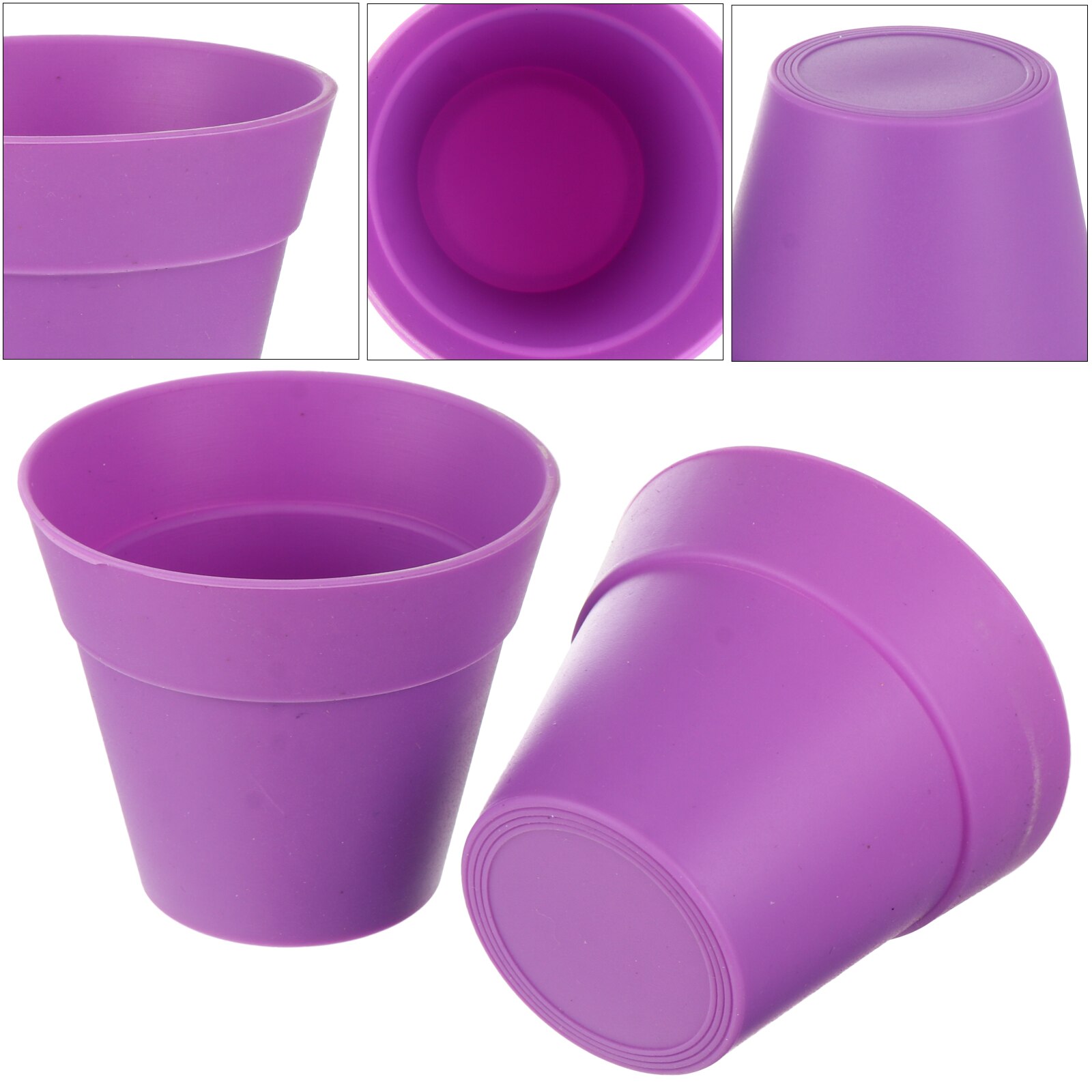 6Pcs Bloempot Vorm Mousse Cup Wegwerp Dessert Cup Siliconen Cake Cups Ijs Cup Kom Voedsel Container