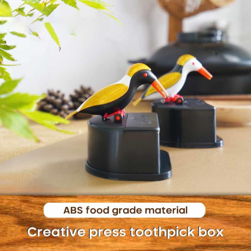 Small Bird Toothpick Box Kitchen Automatic Pop-up Push-type Household Toothpick Holder Home Restaurant Toothpick Box