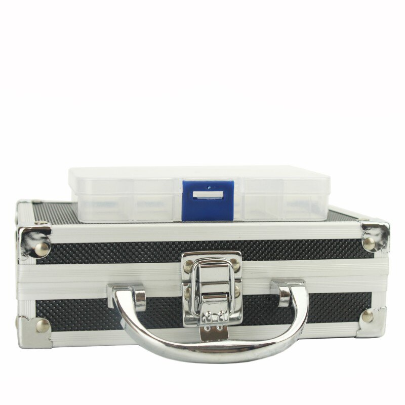 Aluminium Gereedschapskist Draagbare Kleine Opslag Case Handheld Veiligheid Apparatuur Instrument Doos Met Spons Voering 180x110x55mm