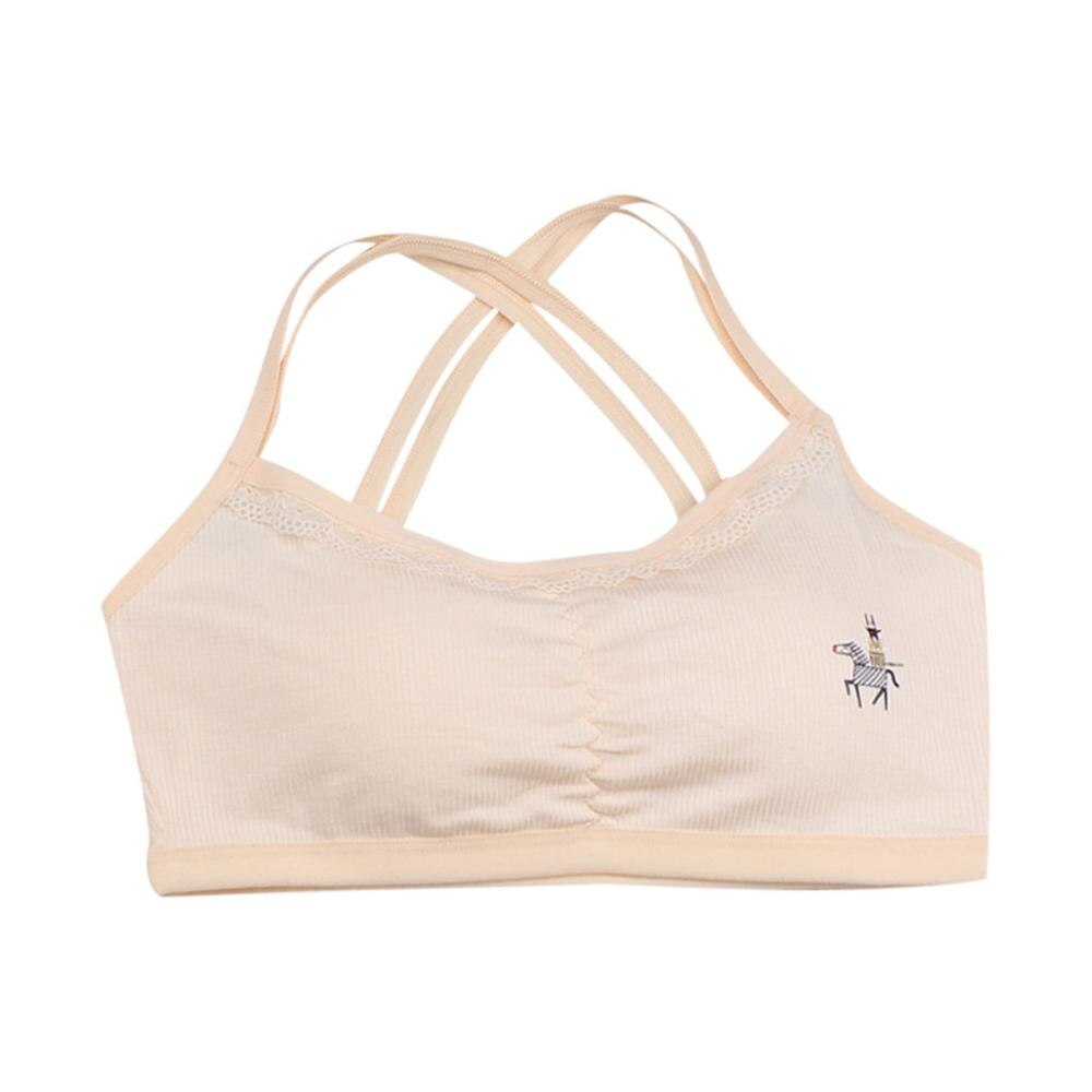 Summer Thin Girl Training Bra For Girls Teenagers Underwear Puberty Young Girls Small Bras Children Sport Undies Clothes: Beige