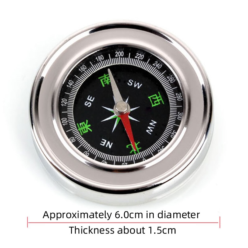 Stainless steel compass portable outdoor multifunctional metal tool magnetic north navigation survival camping mountaineering