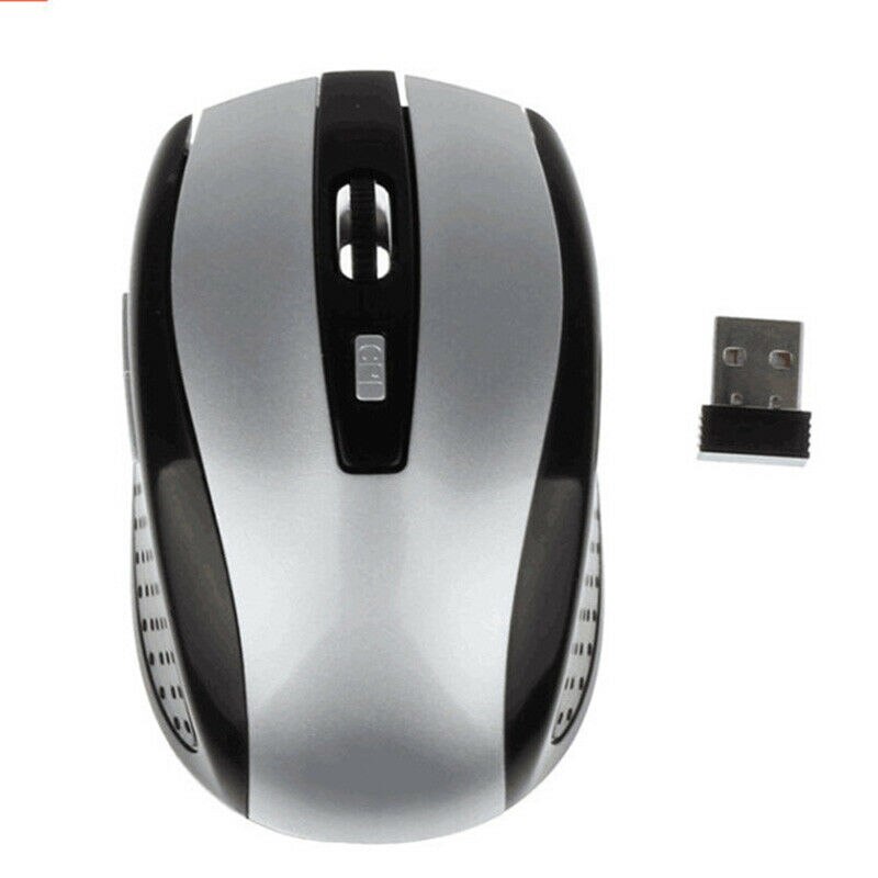 USB Wireless Mouse 1600DPI Adjustable Receiver Optical Computer Mouse 2.4GHz Ergonomic Mice For PC Laptop Mouse: Wireless B